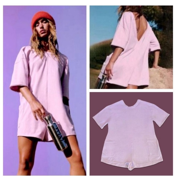 Free People Movement Hot Shot Tee Romper Lilac Sz Various - Picture 3 of 10
